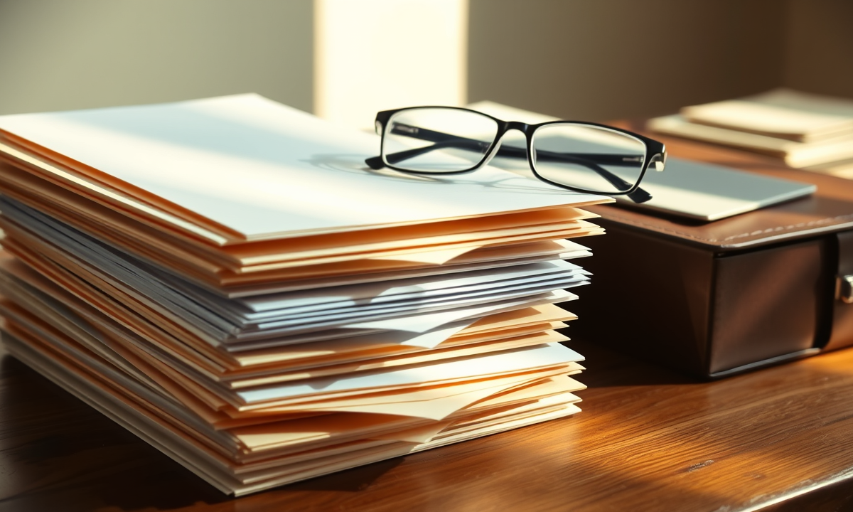 Education loan application paperwork on a desk with a banker reviewing documents