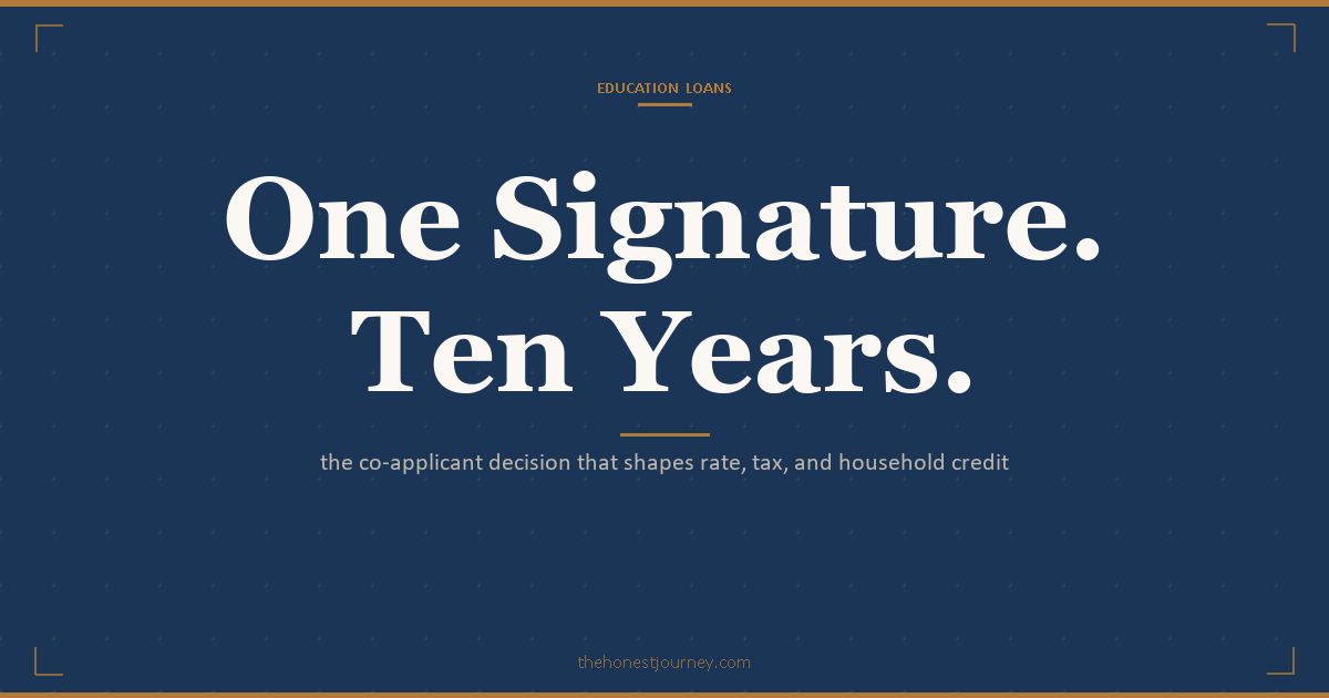 Co-applicant for education loan in India: who qualifies, how the choice affects interest rate, Section 80E tax deduction, and household credit exposure