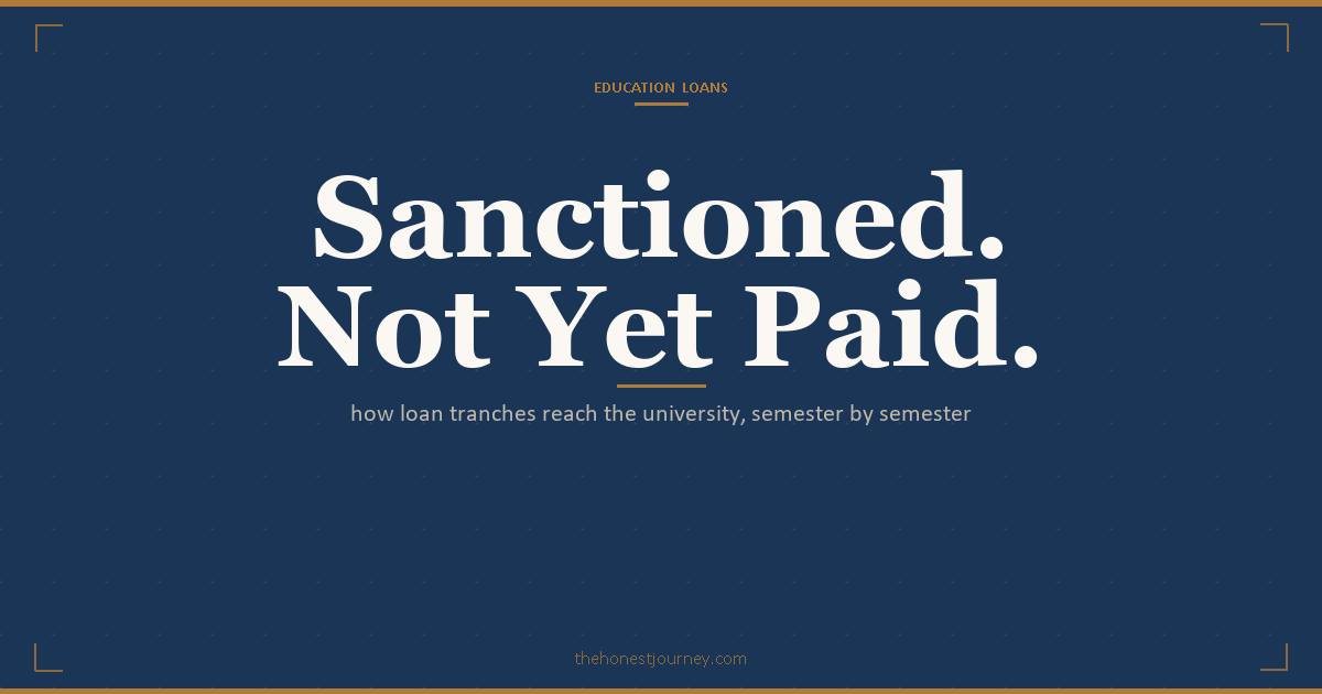 Education loan disbursement process in India: how tranches are released to the university and student across semesters of a 2-year master's program