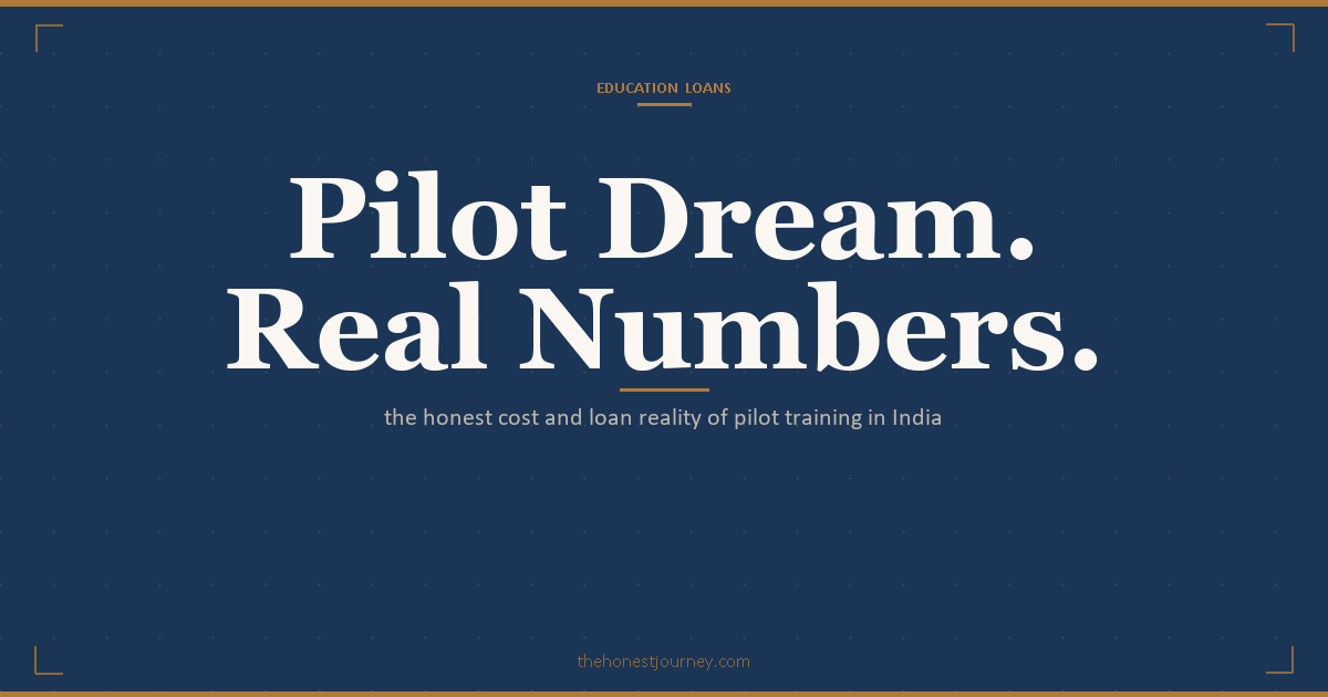 Education loan for pilot training in India: real CPL costs, collateral rules, interest rates, type rating, and the gap between licence and a paid job
