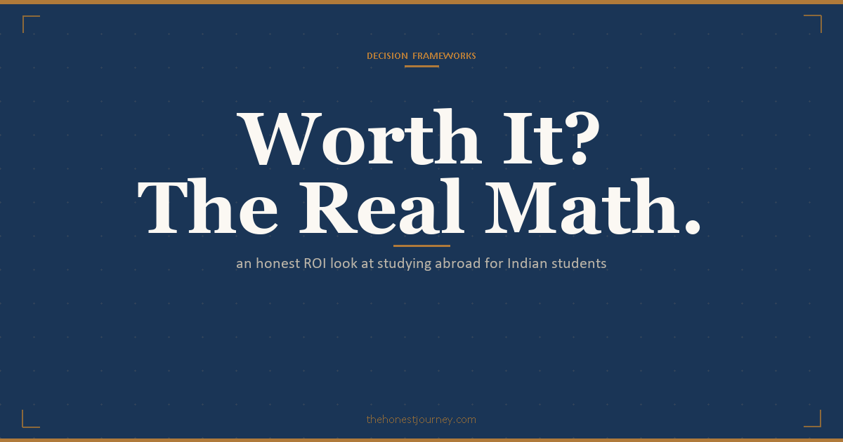 Is studying abroad worth it for Indian students: the real ROI math, three honest outcomes, and a yes or no decision test
