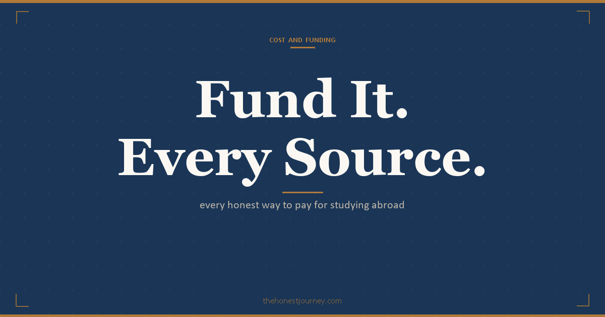 How to fund study abroad as an Indian student: education loan, scholarships, savings, sponsor, and part-time work, with what each really covers