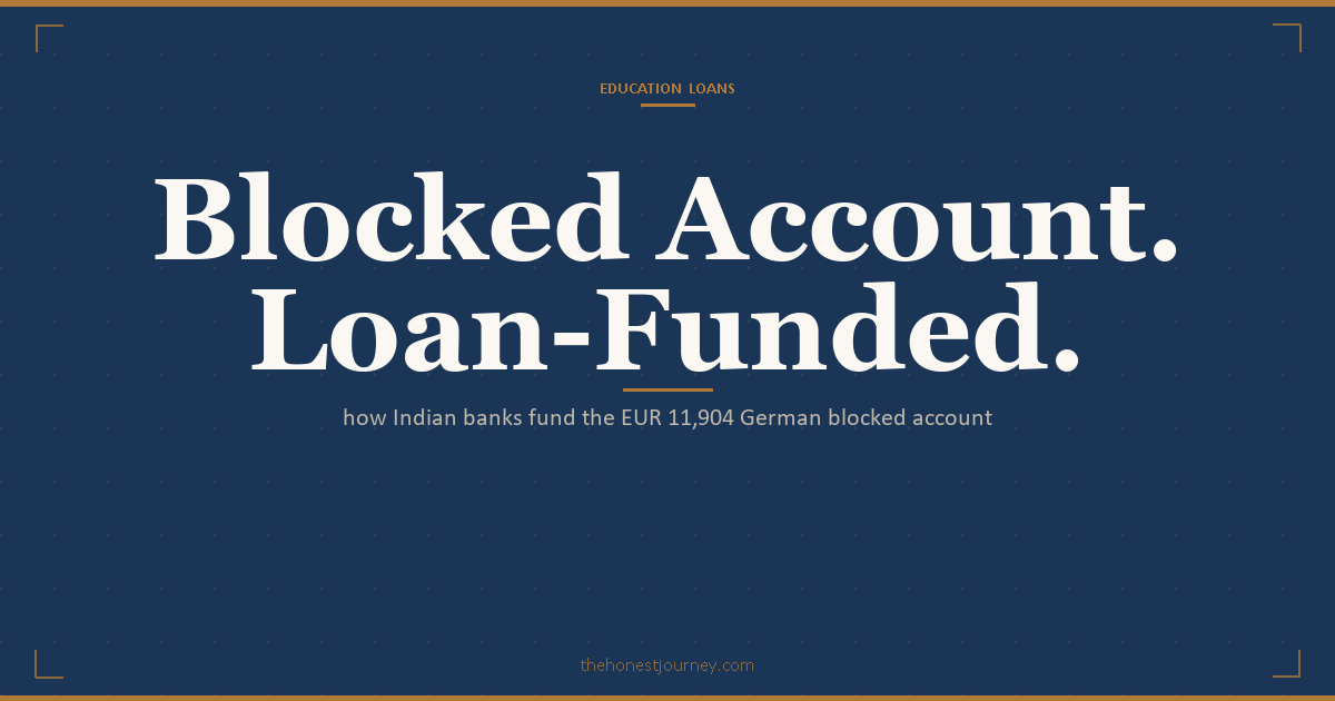 Education loan for the German blocked account: how Indian banks disburse EUR 11,904 to Expatrio, Fintiba or Coracle, sanction letter wording, and timing