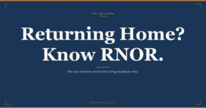 NRI tax for returning students: RNOR status under Section 6, 2 to 3 year window of tax exemption on foreign income, NRE/NRO/FCNR rules, and what to do before flying home