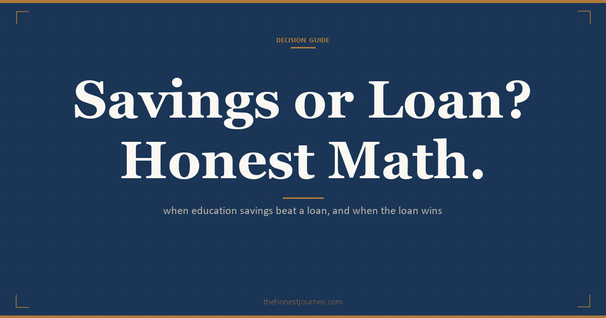 Education savings vs education loan for Indian families: post-tax loan cost vs FD yield, Section 80E impact, and a Rs 30 lakh worked example