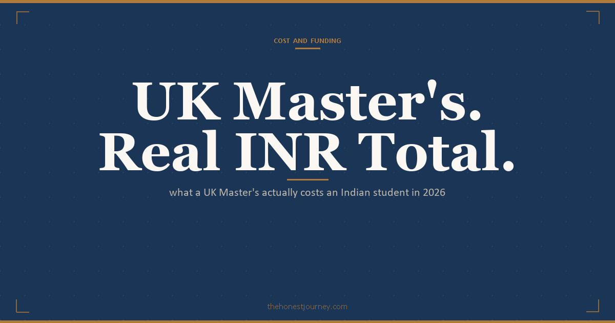 Cost of studying in UK for Indian students in 2026: tuition by tier, London vs non-London living, IHS, visa fee, 28-day proof of funds rule