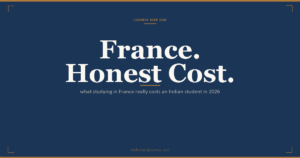Study in France for Indian students: low public-university tuition vs Grandes Ecoles, Campus France process, VLS-TS visa, proof of funds, 2-year APS work permit