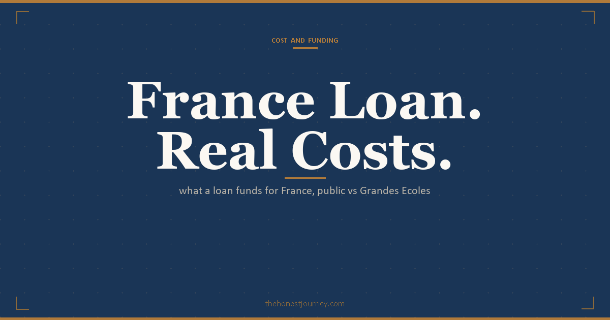 Education loan for France for Indian students: low public-university tuition vs Grandes Ecoles fees, what the loan funds, Campus France and VLS-TS, proof of funds, worked INR example
