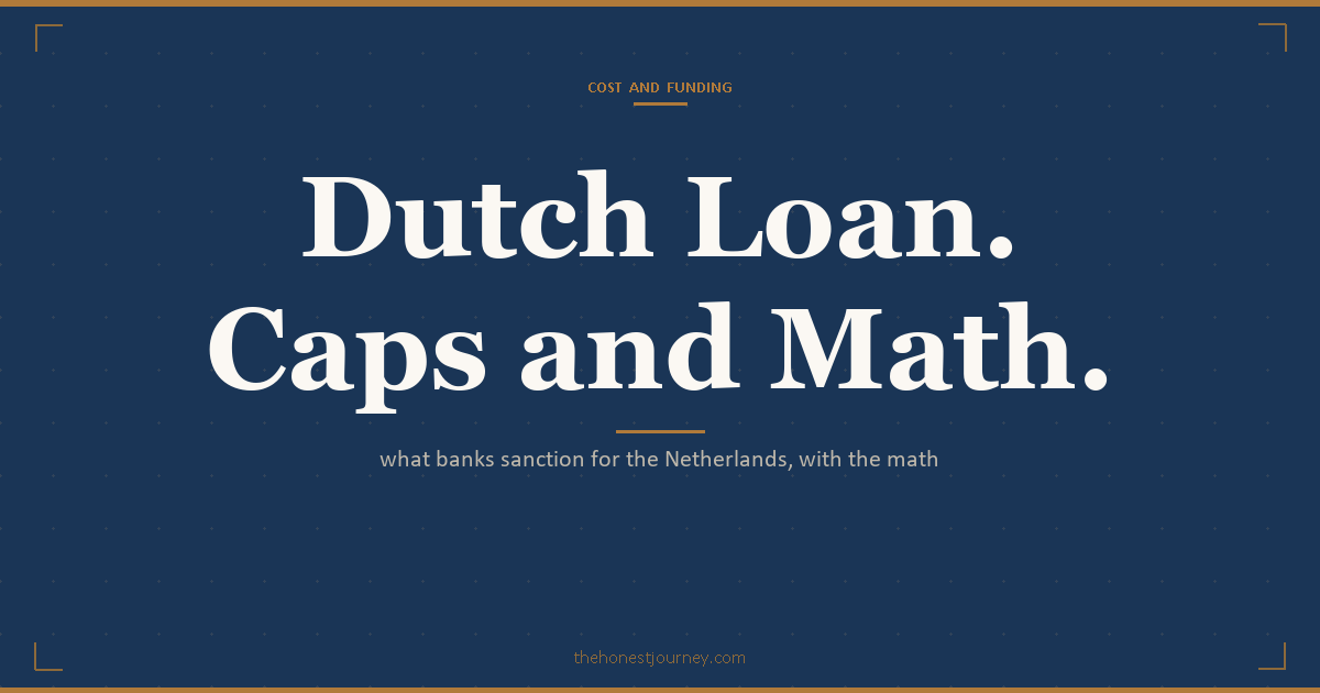 Education loan for Netherlands for Indian students: statutory vs institutional tuition, PSU and NBFC caps, the proof-of-funds for the entry visa, orientation year, worked INR example