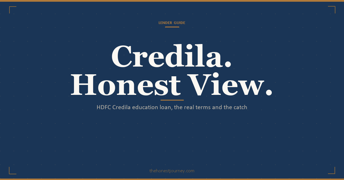 HDFC Credila education loan honest guide: unsecured ceilings for abroad study, the real interest rate band, processing fee, co-applicant rule, who it fits and the catch