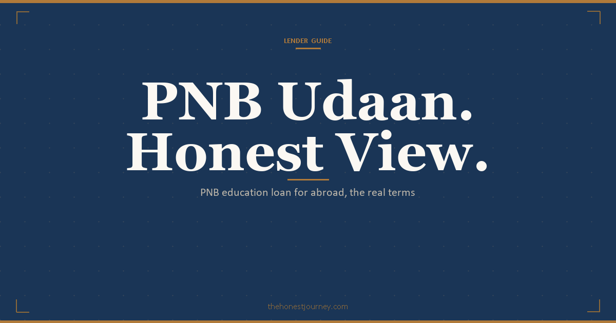 PNB education loan and Udaan scheme honest guide for abroad study: caps, the collateral threshold, real interest rate, CSIS subsidy, margin money, and who it fits