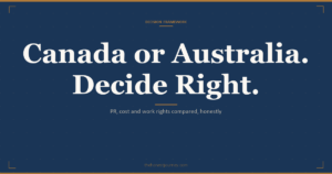 Canada vs Australia for Indian students compared: tuition and total cost in INR, post-study work, PR pathways, living costs, and who each destination actually suits