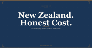 Cost of studying in New Zealand for Indian students: tuition and living in INR, Auckland vs smaller cities, the NZD 20,000 living-cost visa proof, work rights