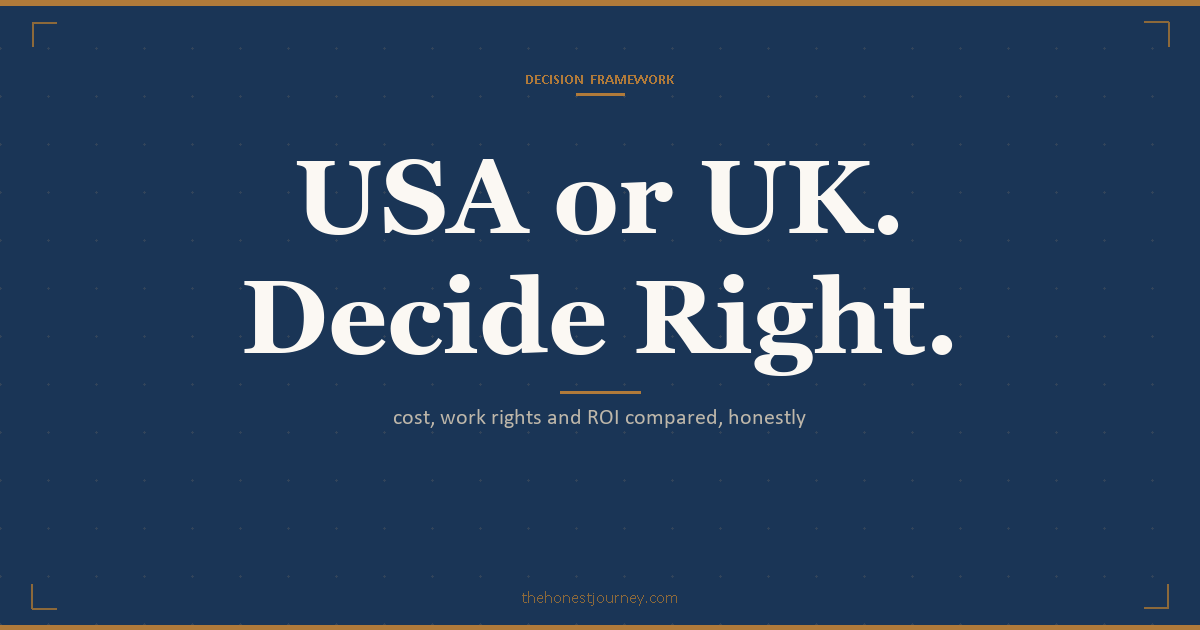 USA vs UK for Indian students compared: tuition and total cost in INR, two-year STEM OPT vs two-year Graduate Route, salaries, PR odds, and who each suits