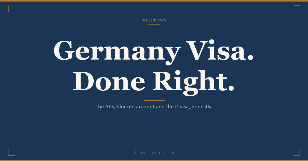 Germany national D student visa for Indian students: the mandatory APS certificate, the blocked account, the visa fee, health insurance, work 140 days, refusals