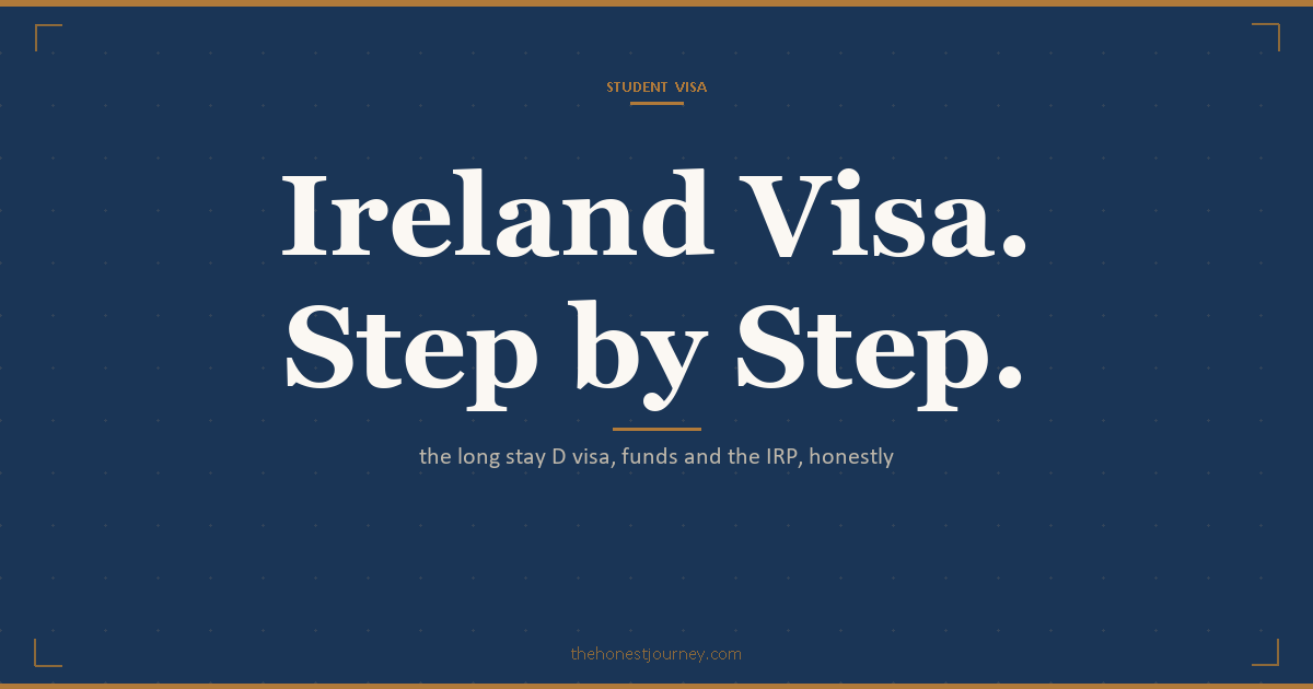 Ireland long stay D student visa for Indian students: the AVATS application, the visa fee, the EUR 10,000 funds proof, the IRP, insurance, work 20 hours, timelines