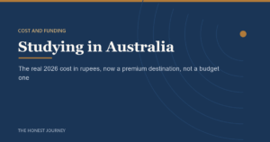Editorial cover image for the cost of studying in Australia for Indian students in 2026