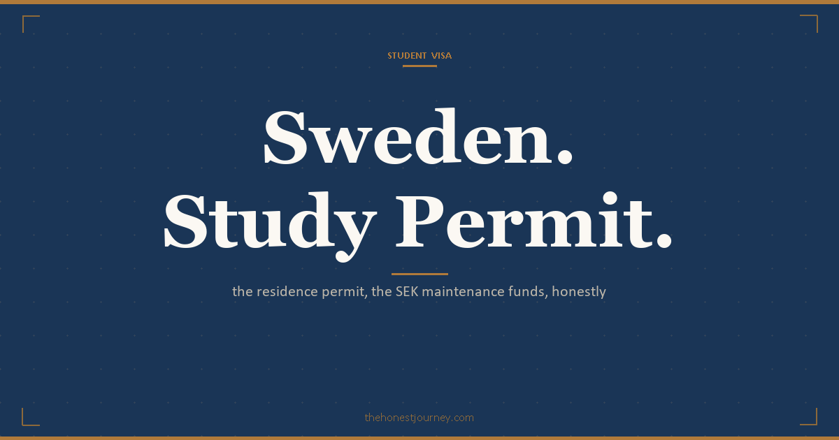 Sweden residence permit for studies for Indian students: the Migrationsverket online application, the SEK 1,500 fee, the SEK 10,314 per month maintenance funds, health insurance and work rights